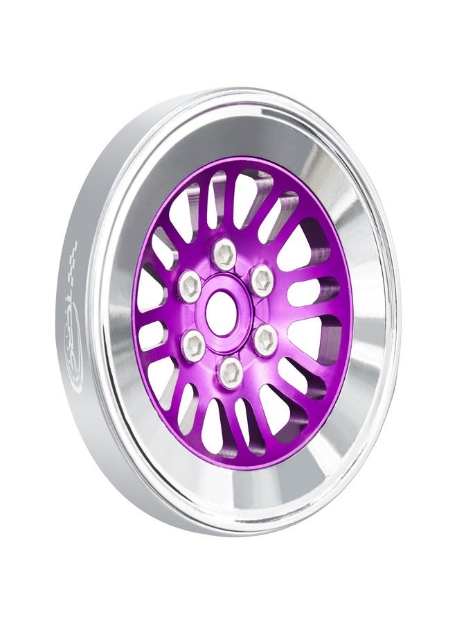 TCRC 4PCS Aluminum 2.2 Inch High Mass Beadlock Wheels Hubs for 1/10 Axial Wraith RR10 YETI SCX10 D90 TRAXXAS TRX4 CC01 RC Crawler Car,Chrome+Purple - Image 1